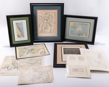 A GROUP OF ANTIQUE MAPS. Including Mount Tabor, the Holy Land, the temple, The Province of Rome,