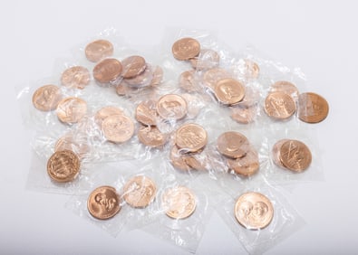 A COLLECTION OF APPROXIMATELY 40 COPPER PRESIDENTIAL MEDALS. United States, c. 1990. Each one