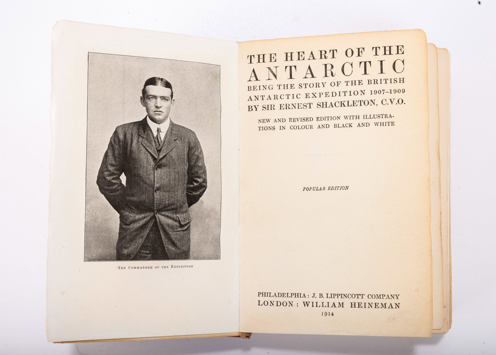 THE HEART OF THE ANTARCTIC BEING THE STORY OF THE BRITISH ANTARCTIC EXPEDITION 1907 - 1909 BY SIR: THE HEART OF THE ANTARCTIC BEING THE STORY OF THE BRITISH ANTARCTIC EXPEDITION 1907 - 1909 BY SIR ERNEST SHACKELTON C.V.O.Popular Edition, 1914. Published by JB Lippincott company. Ex-Library discard.