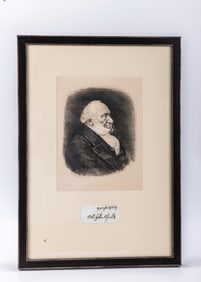 MOSES MONTEFIORE. Autograph. Apparently from the bottom of a letter. In fountain pen ink. Framed