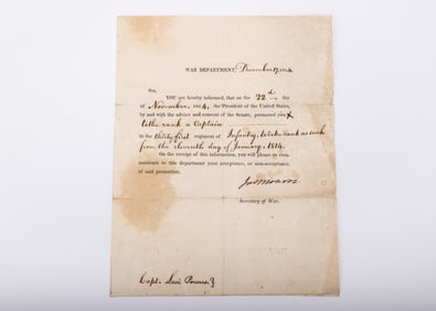 JAMES MONROE (1758 - 1831). Fifth president of the United States from 1817 to 1825. He was the last