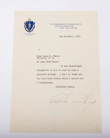 CALVIN COOLIDGE (1872 - 1933). Thirtieth president of the United States, serving from 1923 to 1929.