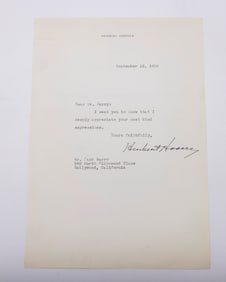 HERBERT HOOVER (1874 - 1964). Thirty-first president of the United States, serving from 1929 to