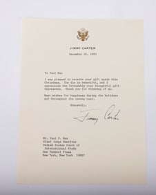 JIMMY CARTER (1924 - 2024). Thirty-ninth president of the United States serving from 1977- 1981. A