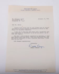 RONALD REGAN (1911 - 2004) Fortieth president of the United States serving from 1981 - 1989. His