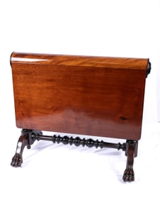 AN AMERICAN WOODEN FOLD UP TABLE BY CHARLES A. SCHINDLER West Hoboken, New Jersey, c. 1890. On four