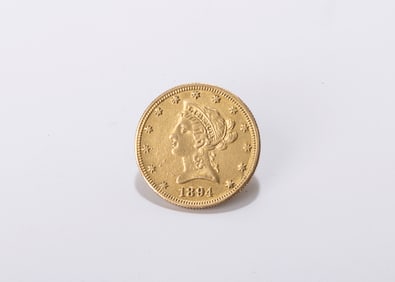 $10 GOLD LIBERTY HEAD COIN. 1894 48375 Troy oz of actual pure gold weight.