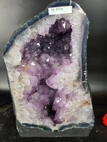 AMETHYST CATHEDRAL GEODE WITH POLISHED EDGES
