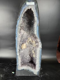 AMETHYST CATHEDRAL GEODE WITH POLISHED EDGES