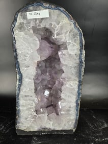 AMETHYST CATHEDRAL GEODE WITH POLISHED EDGES