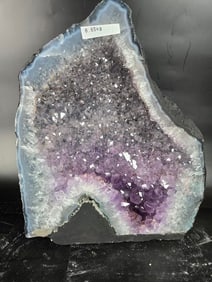 AMETHYST CATHEDRAL GEODE WITH POLISHED EDGES
