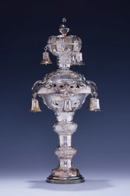 AN EXCEPTIONALLY LARGE SILVER TORAH ORNAMENT VIENNA, C. 1890
