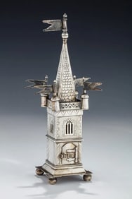 A RARE AND IMPORTANT SILVER SPICE CONTAINER. Possibly Biberach Germany, 18th century.