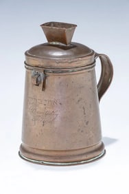 AN EXCEPTIONALLY RARE EARLY AMERICAN CHARITY CONTAINER. United States, c. 1880.