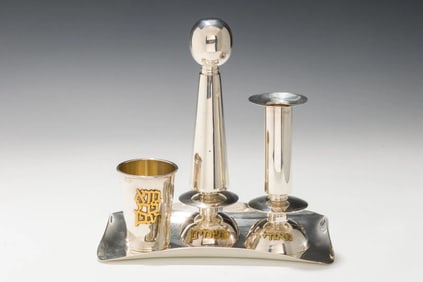 A STERLING SILVER HAVDALAH SET BY BIER SILVERSMITHS