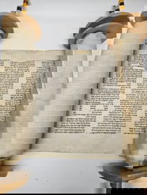 A COMPLETE SEFER TORAH. Poland or surrounding area, c. 1900. Hand written on traditional klaf.