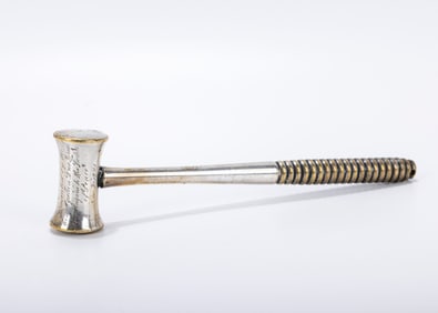 AN EARLY CHROME PLATED BRASS GAVEL FROM THE BNAI ISRAEL, PEOPLE OF HUNGARY. Milwaukee, 1901.