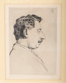 HERMANN STRUCK. Lithograph of Shalom Asch (Shalom Aleichem) Signed by the artist in pencil.