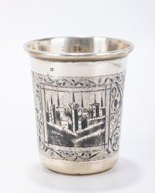 A VERY LARGE NIELLO CUP. Russia, 1866. Beaker form.