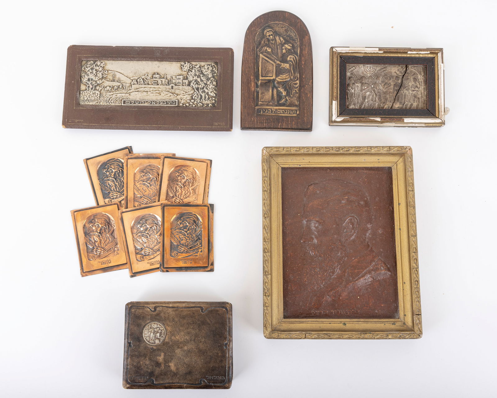 A GROUP OF SIX BEZALEL AND BEZALEL AFFILIATED ARTIFACTS.Jerusalem, c. 1920. Including a bronze of (1 of 1)