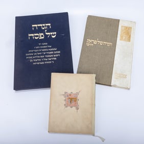 THREE FACSIMILE HAGGADOT. Including The Kaufmann Haggadah, The Haggadah of Prague and .