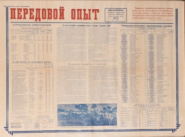 A SOCIALIST POSTER. Russian, Early Soviet period. 35” x 23”.