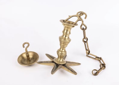 A BRASS JUDENSTERN. Germany, c. 1800. With a six pointed oil section