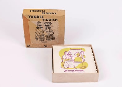 A BOX OF YANKEE YIDDISH NAPKINS. San Francisco, 1960.
