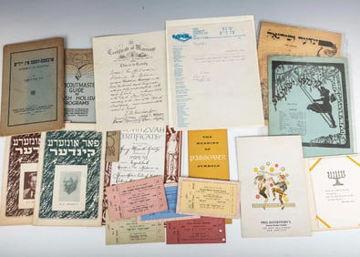 A LARGE COLLECTION OF AMERICAN JEWISH EPHEMERA. Early 20th century. Consisting of printed material f