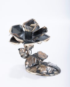 A STERLING SILVER SPICE CONTAINER BY HANS TEPPICH (1904, Germany - 1983, Israel). Israel, c. 1948.