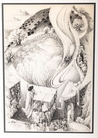 BARUCH NACHSHON. Ink on paper. 19 inches x 13 inches. Nachshon was born in Haifa. His parents were