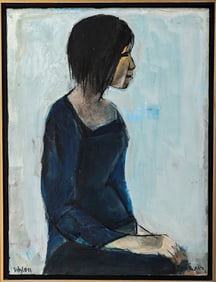 RUTH SCHLOSS (Germany, 1922 - Israel, 2013). Oil on canvas. Sitting female.