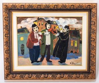 MARK FURMAN. (Ukraine, 1945 - Israel, 2014) Oil on canvas. Three Musicians.