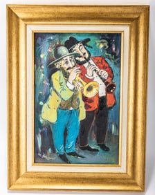 MARK FURMAN. (Ukraine, 1945 - Israel, 2014) Oil on canvas.Two Klezmorim
