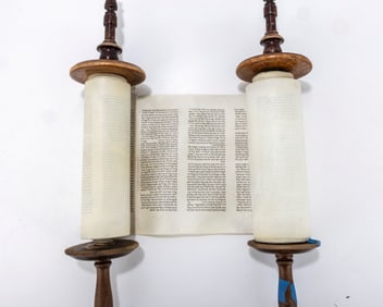 A SMALL ASHKENAZI SEFER TORAH. Probably Poland, 19th century. Beis Yosef Ksav. Not sold as kosher.