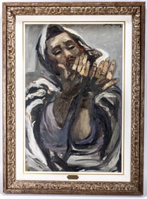 MANE - KATZ. (Israel, 1894 - 1962) Portrait of a Rabbi. Oil on canvas. Signed upper right. Formerly