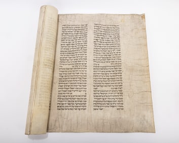 A LARGE MEGILLAH. Germany, c. 1820. In Beis Yosef German Ksav with a Rashi-Chet.