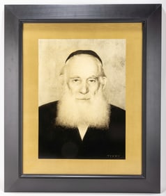 TIMUR TSAKU. (Israeli, 1971 - ). Oil on canvas laid down on board. Ponevezher Rav, Rabbi Yosef