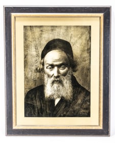 TIMUR TSAKU. (Israeli, 1971 - ). Oil on canvas laid down on board. The Chofetz Chaim.  15 inches x