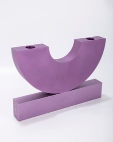 AN ALUMINUM SHABBAT / HANUKKAH COMPENDIUM BY ZELIG SEGAL 1933-2015. Israel, c. 1990. Modernist form.
