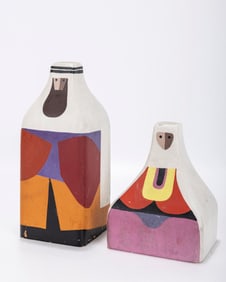 RUTH ZARFATI (1928-2010) MID-CENTURY WOOD SCULPTUR. Israel, c.1960. Modernist abstract hand painted