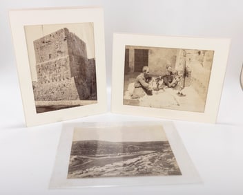 A GROUP OF THREE PHOTOGRAPHS BY BONFILS. HolyLand, c. 1880. Depicting various Holy Land scenes.