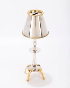 A STERLING SILVER HOUSE LAMP SHAPED CHARITY CONTAINER BY SWED MASTER SILVERSMITHS.  Jerusalem, late