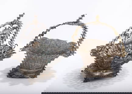TWO SILVER FILIGREE BASKETS. The first, made in the Ottoman Empire , c. 1880 (7 inches x 7.5: TWO SILVER FILIGREE BASKETS. The first, made in the Ottoman Empire , c. 1880 (7 inches x 7.5 inches and 414 grams. The second, composed of thicker filigree is Russian or Ukrainian, 19th century (9 inc
