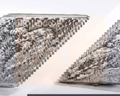 A MAGNIFICENT RUSSIAN EMBOSSED SILVER CIGARETTE CASE. Russia, c. 1900. Embossed on the front with: A MAGNIFICENT RUSSIAN EMBOSSED SILVER CIGARETTE CASE. Russia, c. 1900. Embossed on the front with St. George slaying the dragon and a swordsman being attacked by a bear on the verso. Marked with Kokos