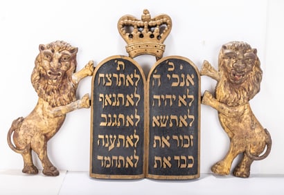 A PAIR OF LARGE LIONS FOR A HOLY ARK