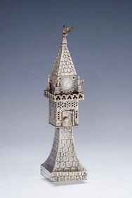 A LARGE SILVER SPICE TOWER BY GEBRUDER GUTGESELL
