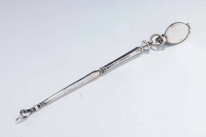 AN EARLY SILVER TORAH POINTER. Probably the Netherlands, c. 1800