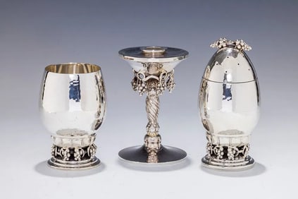 A LARGE STERLING SILVER HAVDALAH SET BY MICHAEL STRAUSS