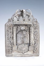 AN EXCEPTIONAL SILVER TORAH SHIELD. Poland, 18th century.